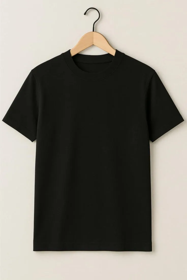 Black Solid T shirt